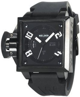 Welder Men's K25 4103 K25 Analog Black Ion Plated Stainless Steel Square Watch: Watches