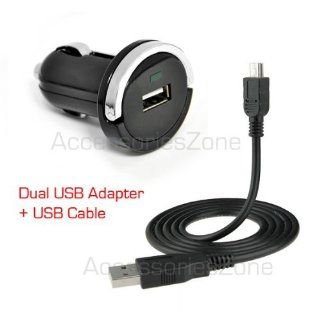 For TomTom XXL 550 TM / XXL 535T / 550 M GPS Vehicle Power Car Charger Adapter + USB Data Charging Cable: GPS & Navigation
