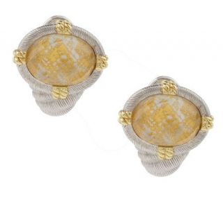 Judith Ripka Sterling/14K Clad & Gold Leaf Doublet Earrings —