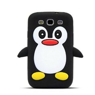 Demarkt Cute Penguin Silicone Case Cover for Samsung Galaxy S3 i9300 in Black: Cell Phones & Accessories