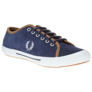 Fred Perry Vintage Suede Tennis Shoes  Carbon Blue: Shoes