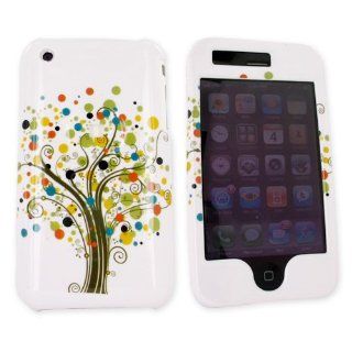 For iPhone 3Gs 3G S Hard Case Cover Colorful Tree White: Cell Phones & Accessories