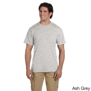 Gildan Mens Dry Blend Pocket T shirt Grey Size XXL