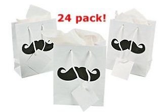 Small Mustache Gift Bags   24 Pc Moustache Party Bags: Toys & Games