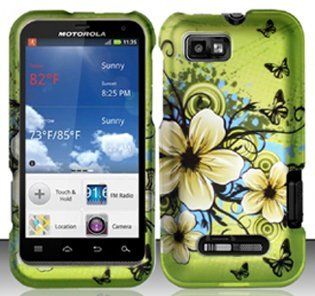 Motorola Defy XT XT556 / XT557 (StraightTalk/US Cellular) Hawaiian Flowers Design Hard Case Snap On Protector Cover + Car Charger + Free Opening Tool + Free American Flag Pin: Cell Phones & Accessories