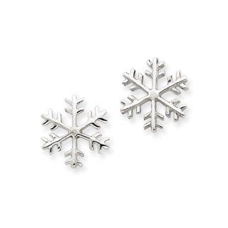 Sterling Silver Snowflake Post Earrings: Jewelry
