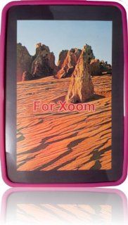 SILICON SKIN HOT PINK CASE FOR MOTOROLA XOOM: Cell Phones & Accessories