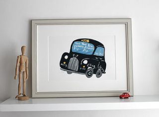personalised 'toot toot, pip pip' signed print by samantha barnes artist