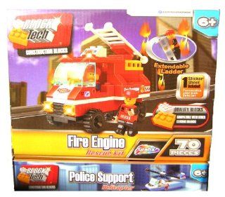 Block Tech Fire Engine Rescue 70 pc Construction Block Set: Toys & Games