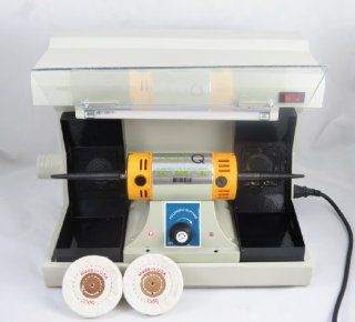 Laboratory Desk Polisher Dental Lab Jewel Vacuum Case Cover With Light Lamp 110V dentQ: Health & Personal Care