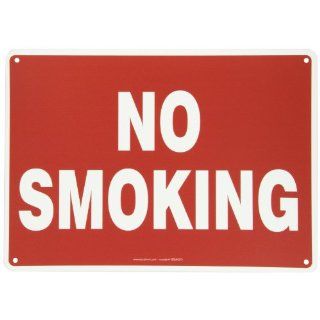 Accuform Signs MSMK570VP Plastic Safety Sign, Legend "NO SMOKING", 10" Length x 14" Width x 0.055" Thickness, White on Red: Industrial Warning Signs: Industrial & Scientific
