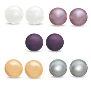 0mm Multi Colored Cultured Freshwater Pearl Earrings Set in