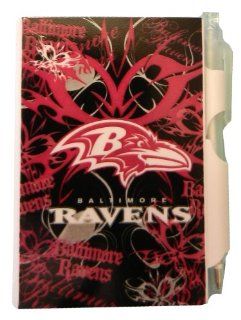 Baltimore Ravens Mini Pocket Notepad & Pen Set   Pink & Black Fashionable Design : Wirebound Notebooks : Office Products