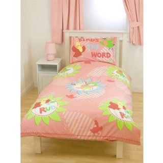Girls Birds Design Quilt/Duvet Cover Bedding Set (twin bed) (Pink)   Childrens Bedding Collections