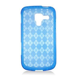 Samsung Exhilarate i577 Case   Blue Hexagonal Pattern Candy Skin TPU Gel Cover: Cell Phones & Accessories