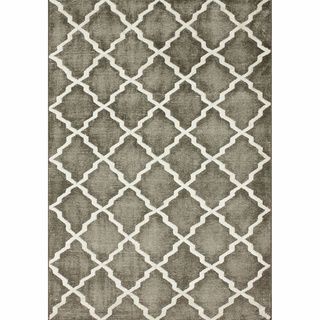 Nuloom Hand knotted Moroccan Trellis Grey Wool Rug (8 X 10)