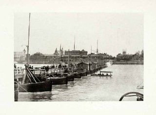 1899 Photogravure Cologne Germany Marine Boat Bridge Cityscape Historical Image   Original Photogravure   Prints