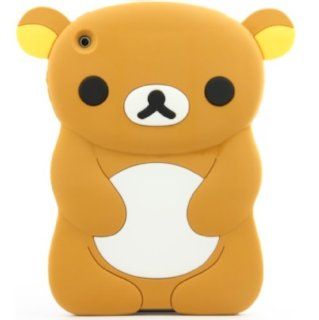 Brown Soft Silicone Gel Skin 3D Teddy Bear Apple iPad Mini Cover Case: Computers & Accessories