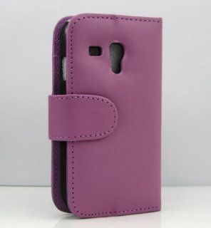 FLETRONMALL WALLET LEATHER CASE CREDIT/ID CARD SLOTS COVER FOR SAMSUNG I8190 GALAXY SIII S3 MIINI (PURPLE): Cell Phones & Accessories