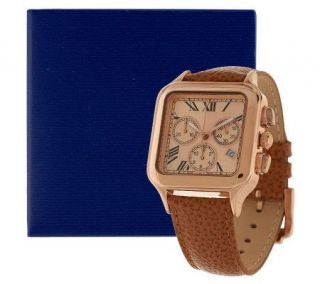 Bronzo Italia Multi function Chronograph Dial Leather Strap Watch —