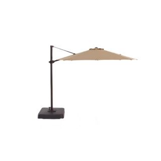 allen + roth Round Tan Patio Umbrella with Tilt and Crank (Actual: 9 ft 10 in)