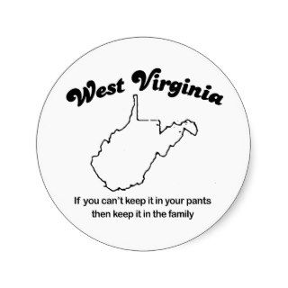 West Virginia   Keep it in the family Round Stickers