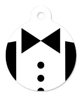 Bow Tie   Pet ID Tag, 2 Sided Full Color, 4 Lines Custom Personalized Text Available : Pet Identification Tags : Pet Supplies