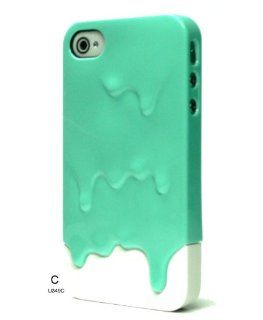 Basicase Blue Melting Ice Cream Hard Plastic Skin Cover Case for iPhone 4 4S AT&T U349C: Cell Phones & Accessories