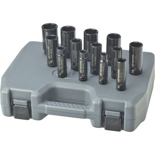 Ingersoll Rand Impact Sockets — 13-Pc. Set, 1/2in.-Drive, Deep Well, SAE, Model# SK4H13L  1/2in. Drive SAE Sets