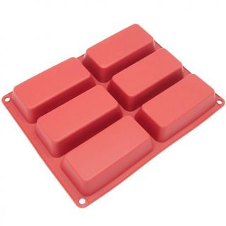 Freshware 6 Cavity Silicone Mini Loaf Mold   Red