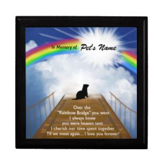 Rainbow Bridge Memorial Poem for Ferrets Keepsake Boxes