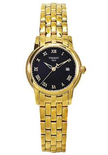 Tissot T0312103305300  Watches,Womens Ballade III Black Dial Goldtone Stainless Steel, Casual Tissot Quartz Watches