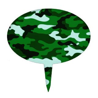 green  camouflage cake picks