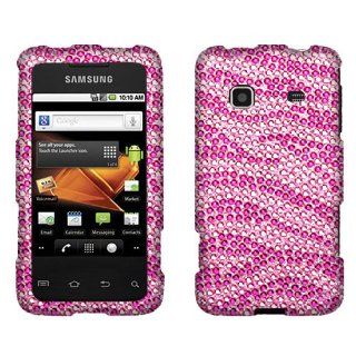 Bling Crystal Full Rhinestones Diamond Case Protector For Samsung Galaxy Prevail M820, Hot Pink Pink Zebra: Cell Phones & Accessories