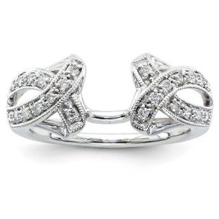 14k White Gold Diamond Ring Wrap: Jewelry
