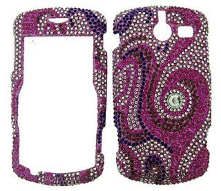 CRICKET TXTM8 3G A410 PINK SWIRL STONE DIAMOND BLING CASE SNAP ON PROTECTOR: Cell Phones & Accessories