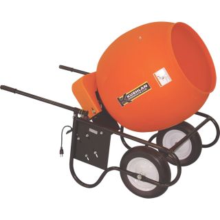 Kushlan Electric Portable Cement Mixer with Flat-Free Tires — 6 Cubic Ft., Model# 600W