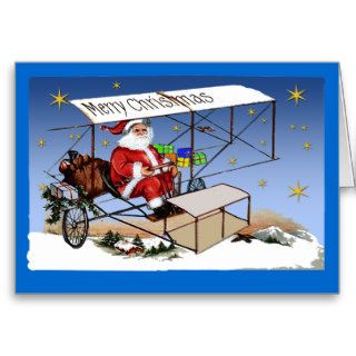 Cool Vintage Biplane Santa Claus Card