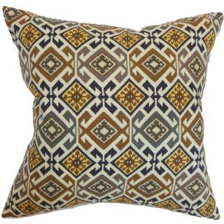 The Pillow Collection Ealhhun Moorish Tile Pillow, Black/Brown   Throw Pillows