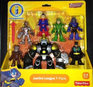 Imaginext Justice League 7 Pack Action Figure Set With Batman, Superman, Green Arrow and Others: Toys & Games