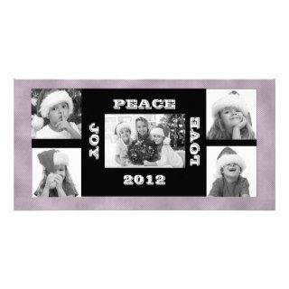 Christmas Photo Card with 5 photos Joy Peace Love
