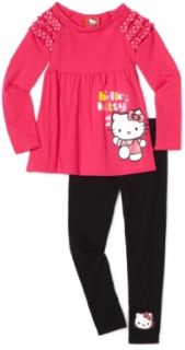 Hello Kitty Girls 2 6X Tunic Legging Set With Foil, Fuschia Purple, 2T Clothing Sets Clothing