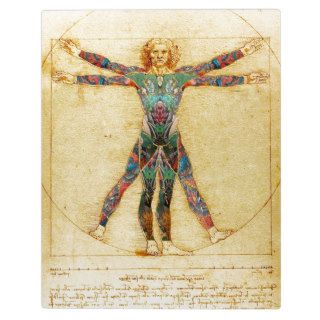 Da Vinci's Vitruvian man with tattoos Photo Plaque