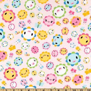 44'' Wide Toyland Smiley Faces Pink Fabric By The Yard