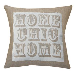 'home chic home' natural linen cushion by acacia design