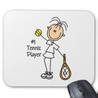 Stick Figure Number One Tennis Player Mousepad