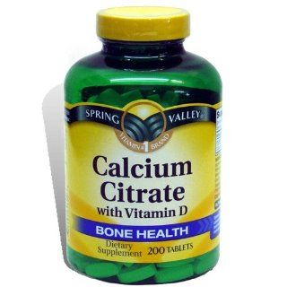 Spring Valley   Calcium Citrate with Vitamin D 630 mg, 200 Tabs: Health & Personal Care