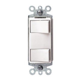 Leviton 632 1754 WSP 15A Decora Dual Rocker Switch White   Ground Fault Circuit Interrupter Outlets  