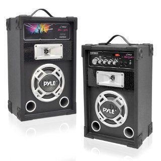 Pyle PSUFM625 Disco Jam 600 Watt 2 Way PA Speaker System, SD Card Reader, FM Radio, AUX/MP3 Input, USB Charging: Musical Instruments