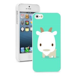 Apple iPhone 4 4S 4G White 4W625 Hard Back Case Cover Color Cute Cartoon Baby Goat on Mint Green: Cell Phones & Accessories